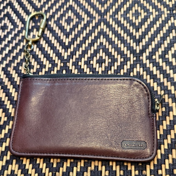 Vintage coach key pouch 7218 burgundy card holder coin case wallet - Picture 1 of 10
